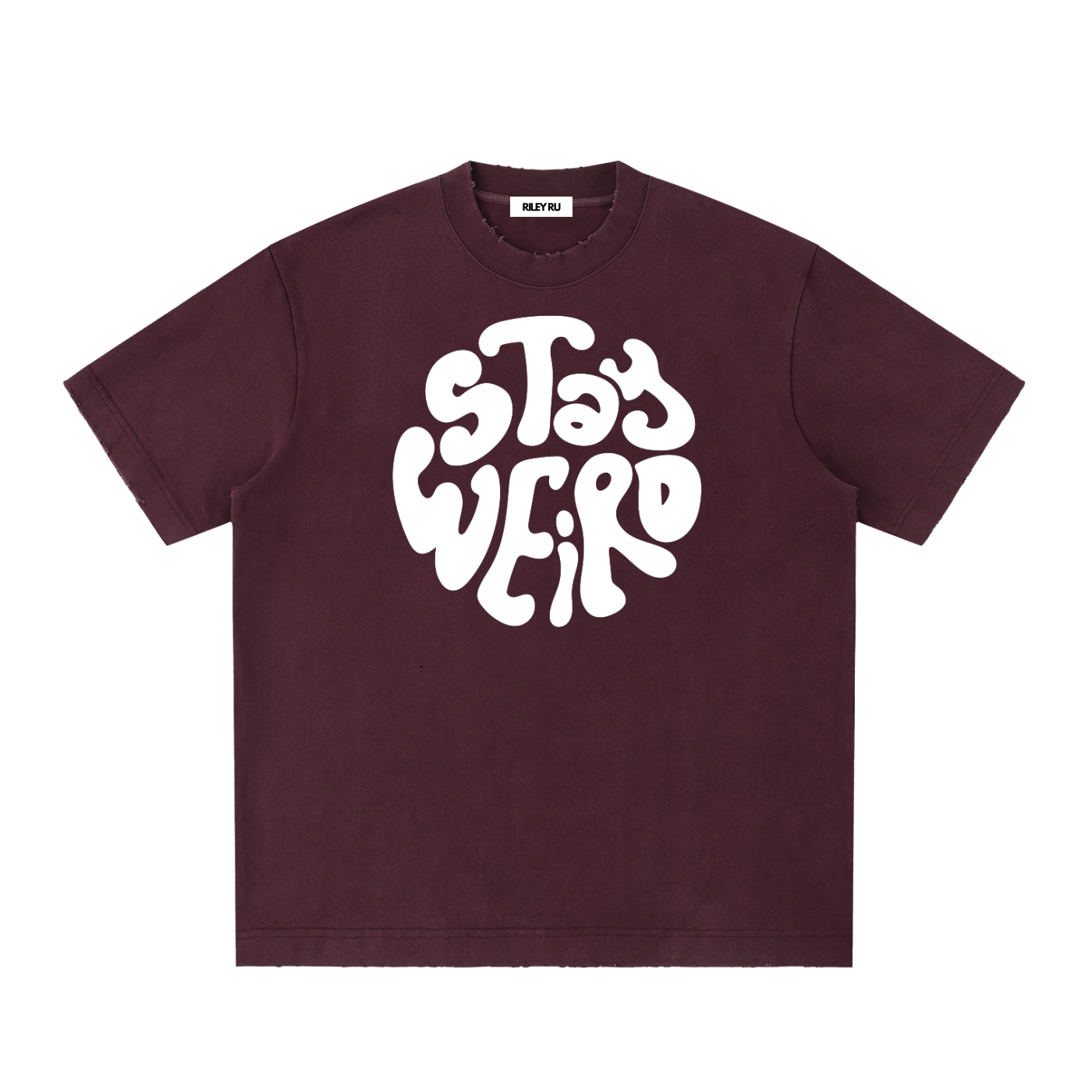 STAY WEIRD Unisex Heavyweight Vintage Washed Frayed T-Shirt