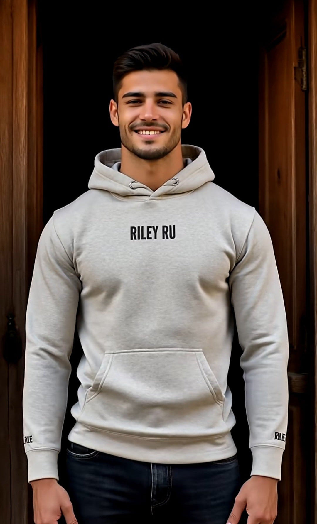 RILEY RU Embroidered Logo Unisex Hoodie