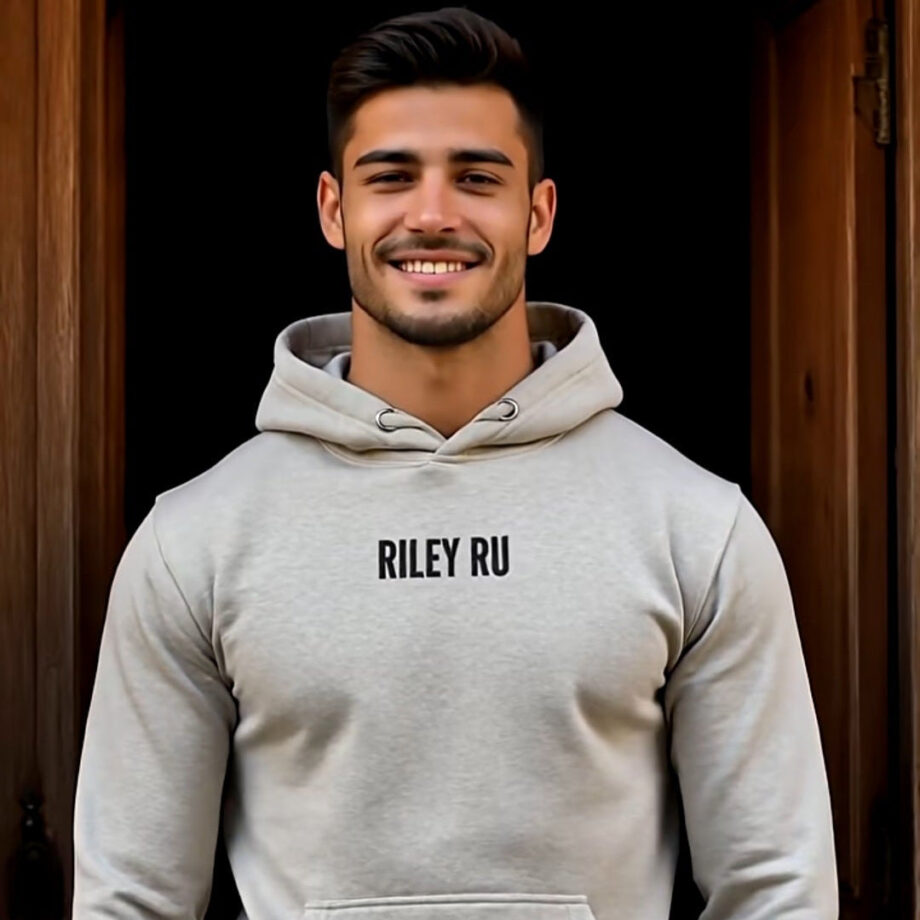 RILEY RU Embroidered Logo Unisex Hoodie
