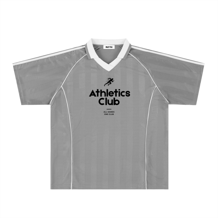 ATHLETICS CLUB Shadow Stripe Collared Soccer Men's Women's Jersey
