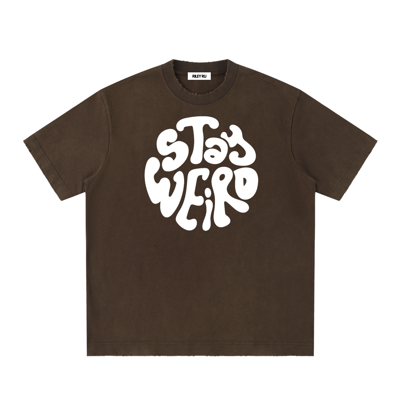 STAY WEIRD Unisex Heavyweight Vintage Washed Frayed T-Shirt
