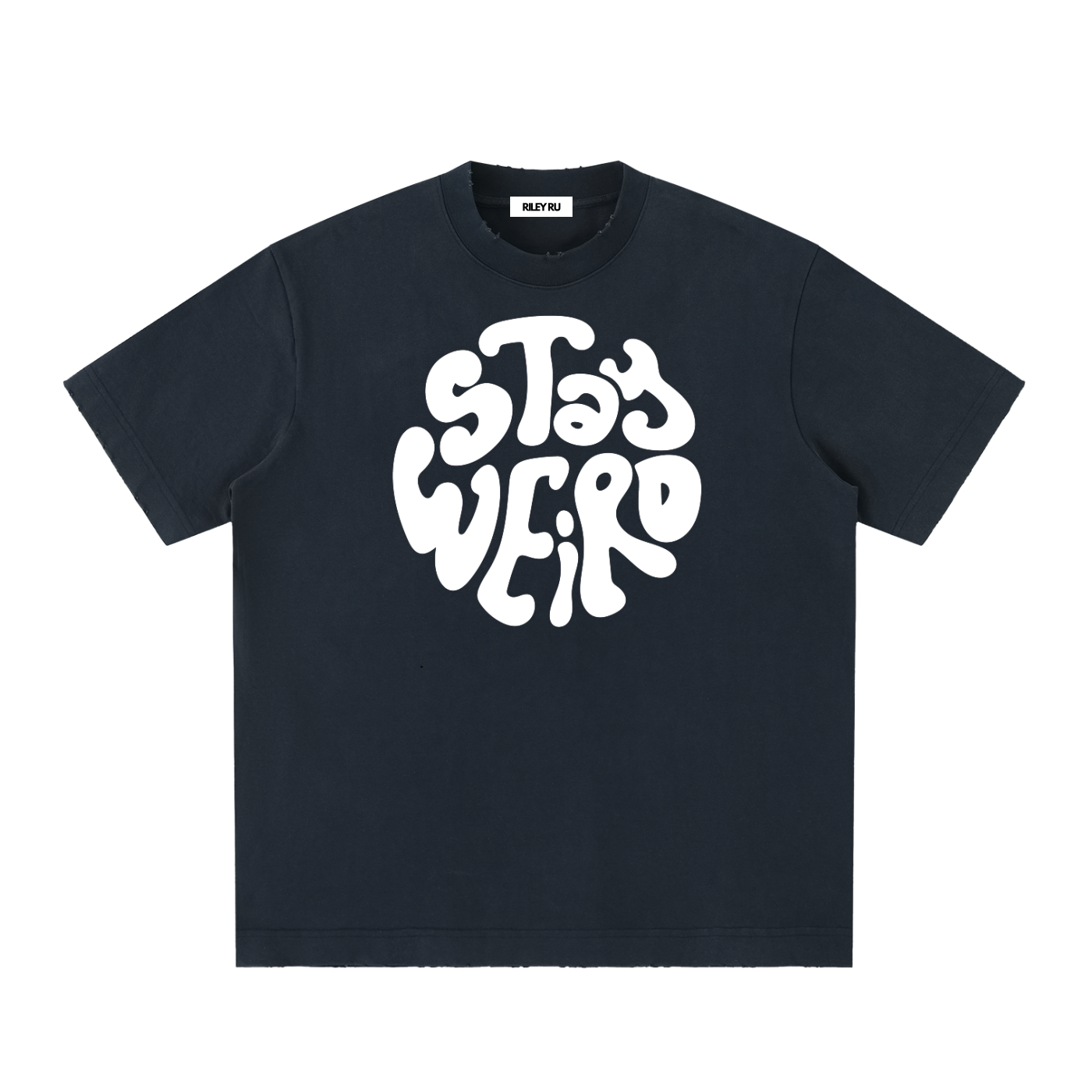 STAY WEIRD Unisex Heavyweight Vintage Washed Frayed T-Shirt