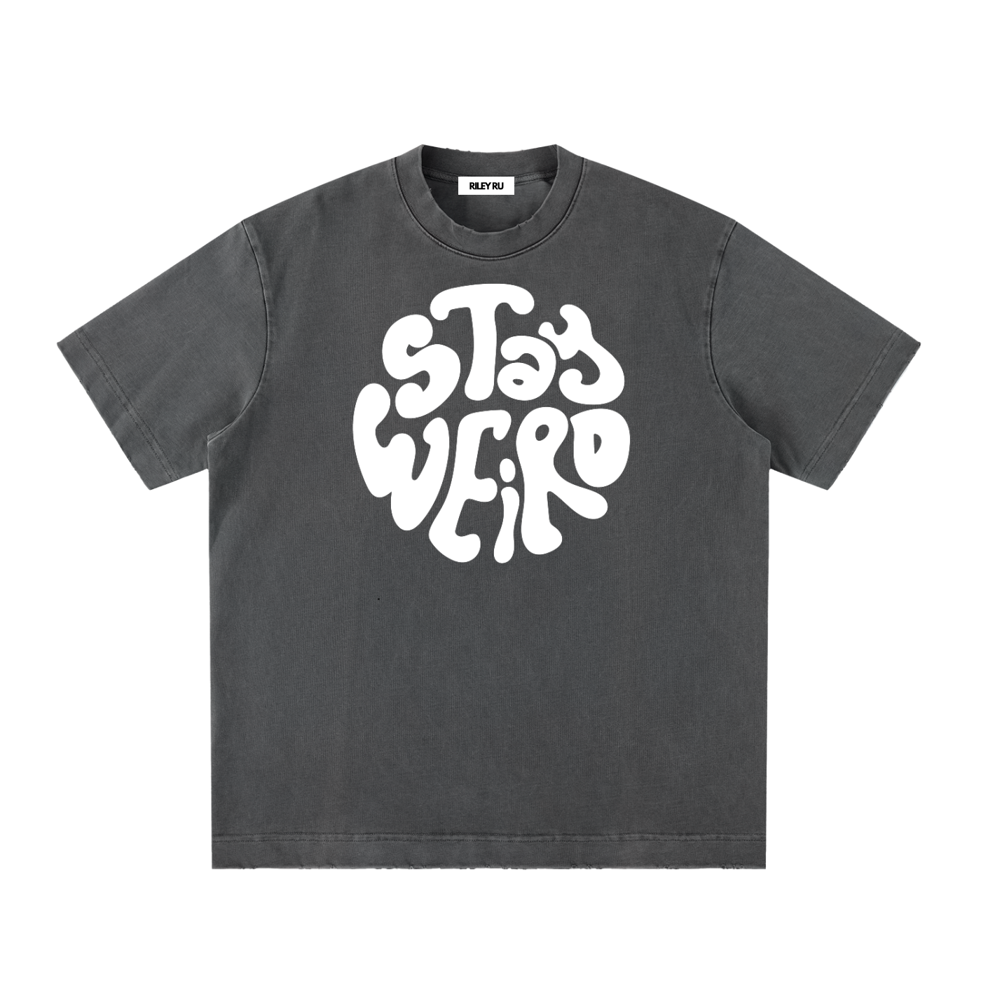 STAY WEIRD Unisex Heavyweight Vintage Washed Frayed T-Shirt