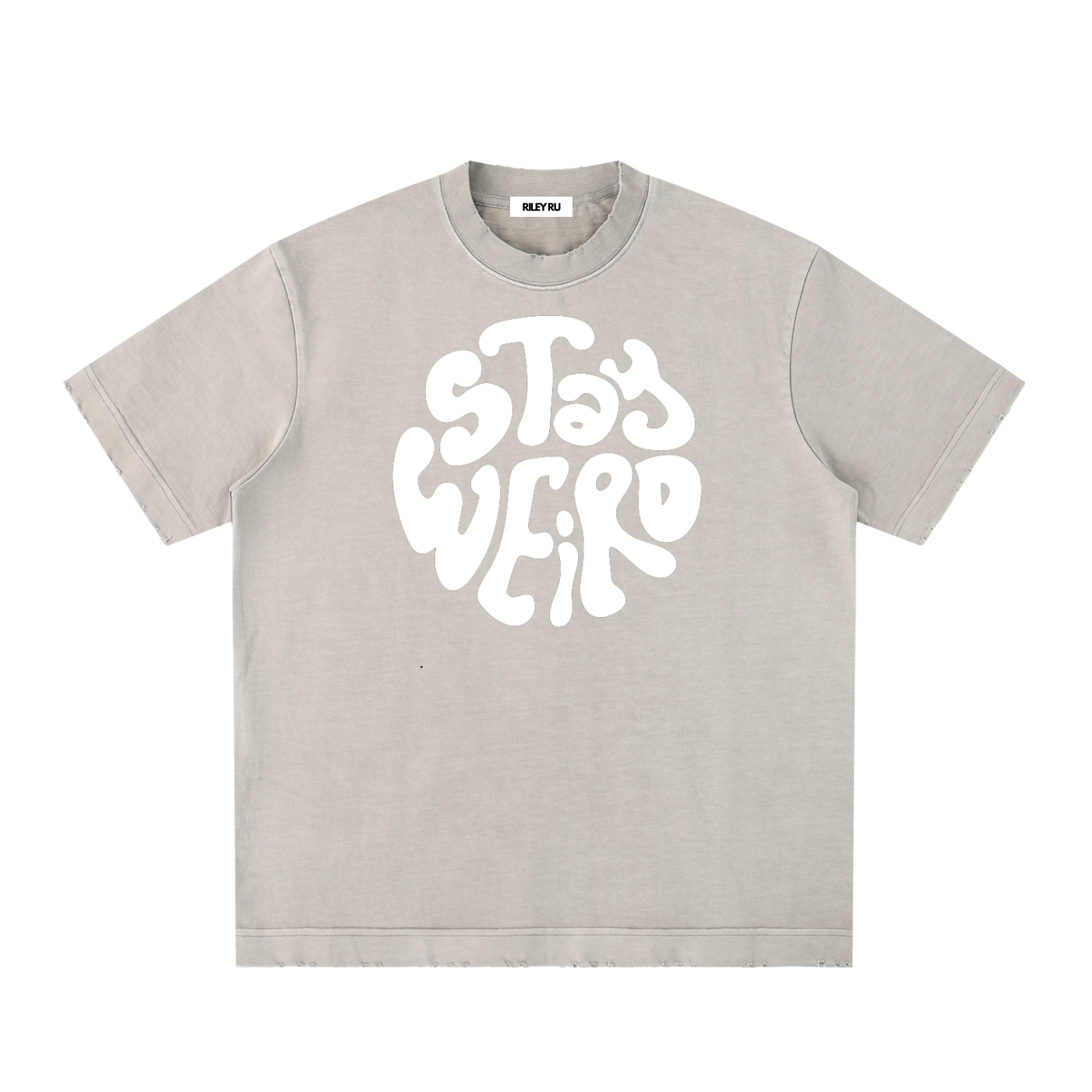 STAY WEIRD Unisex Heavyweight Vintage Washed Frayed T-Shirt