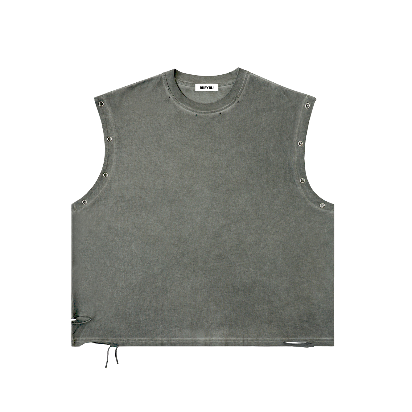 Distressed Grommet Eyelet Tank Top Unisex