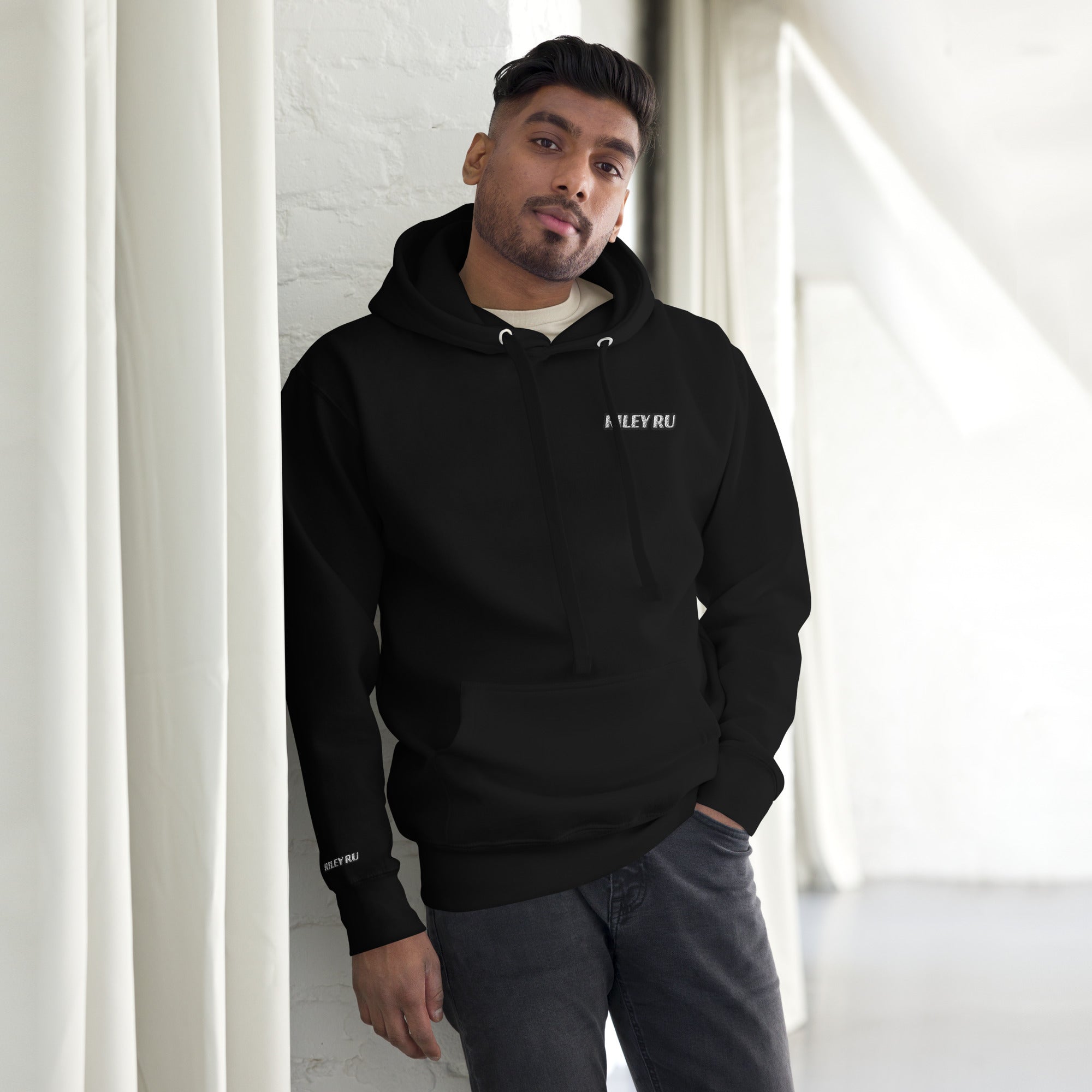 RILEY RU Embroidered Logo Sport Unisex Hoodie