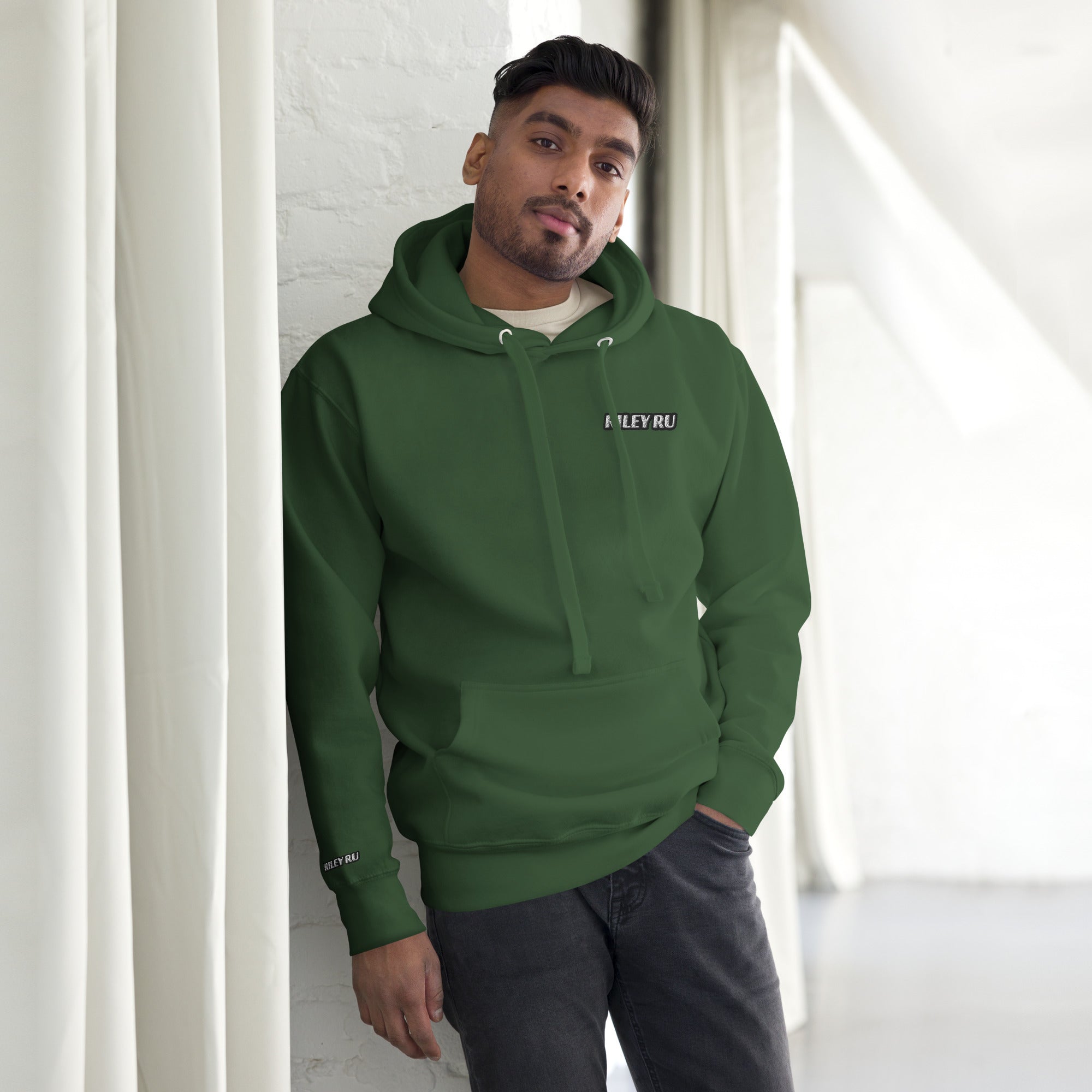 RILEY RU Embroidered Logo Sport Unisex Hoodie