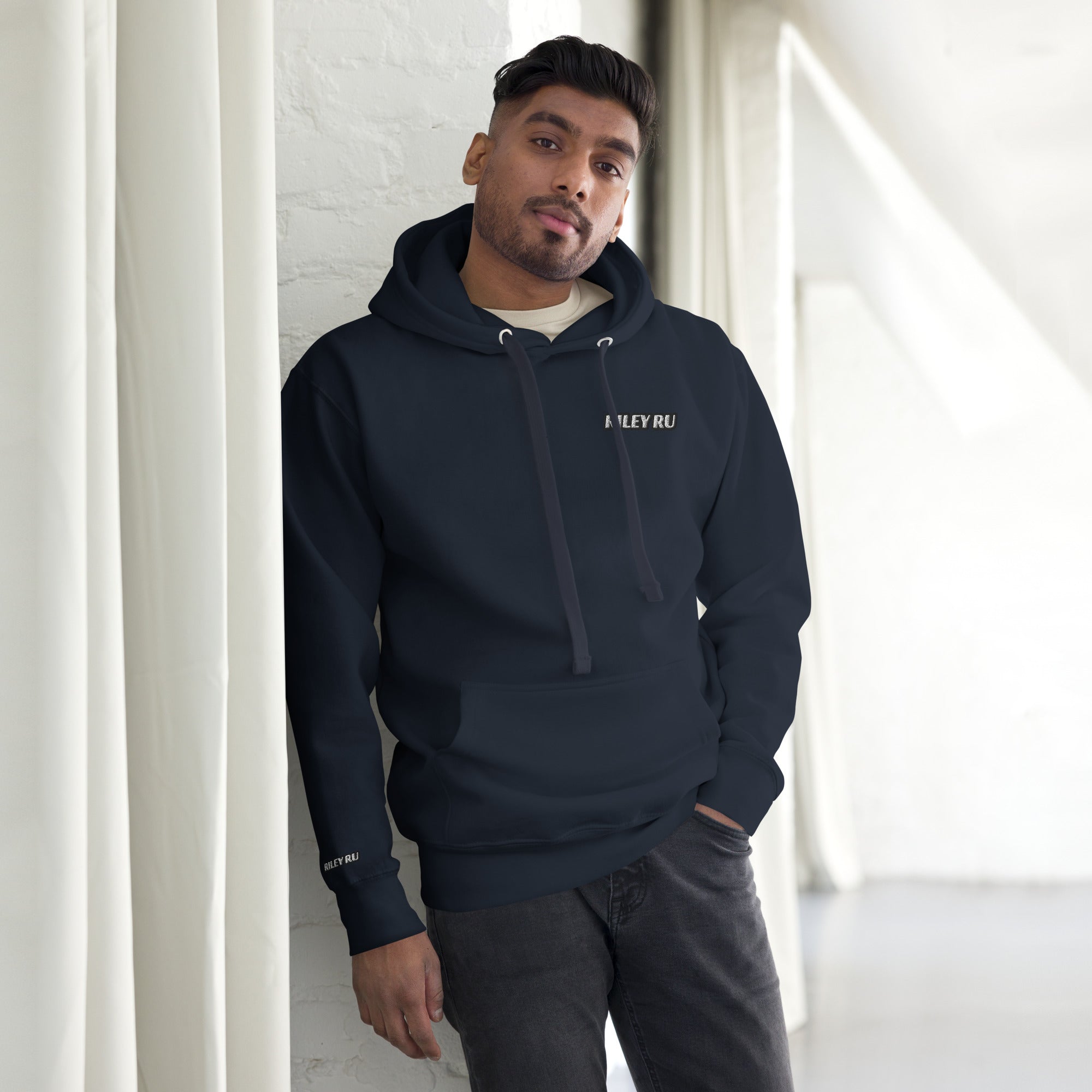 RILEY RU Embroidered Logo Sport Unisex Hoodie