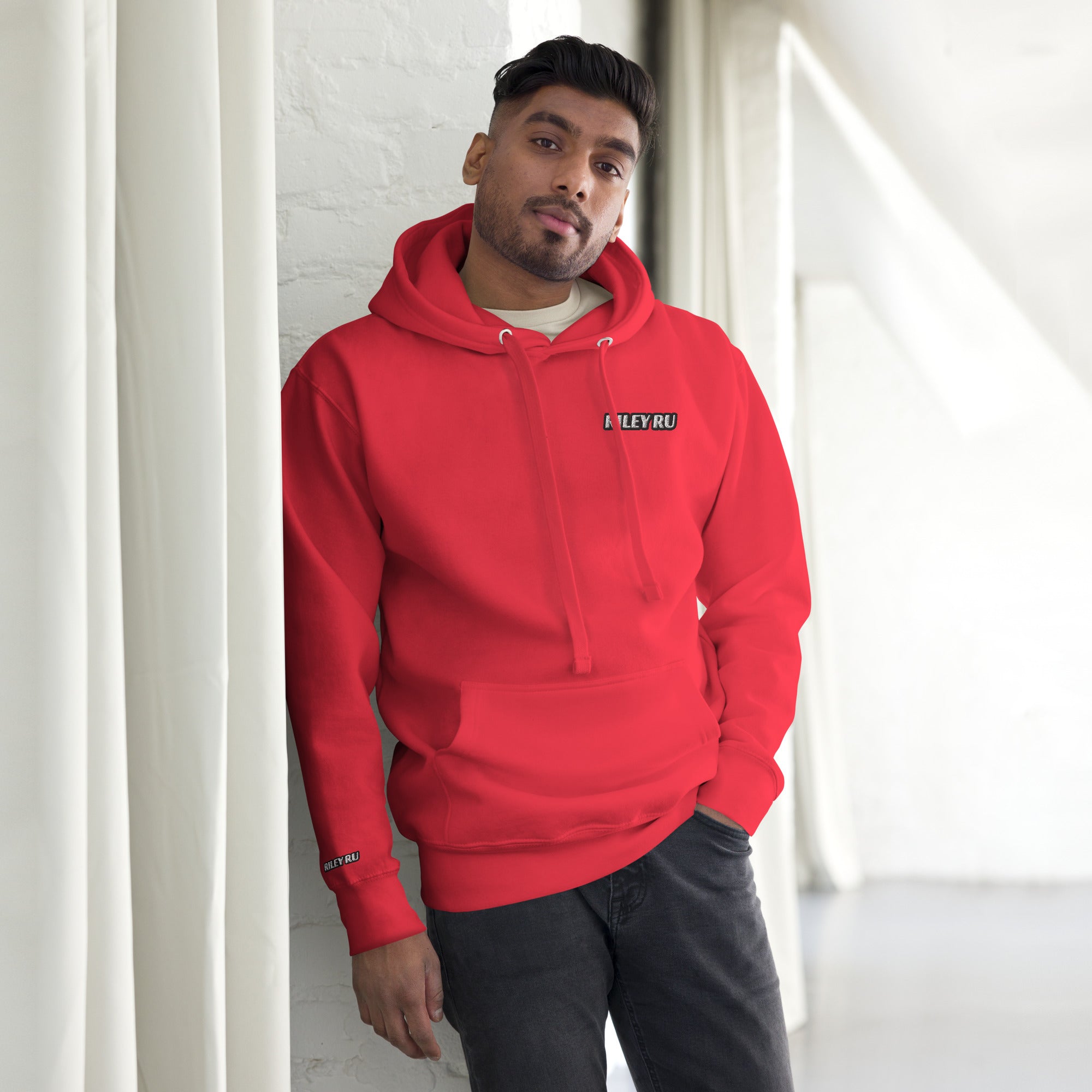 RILEY RU Embroidered Logo Sport Unisex Hoodie