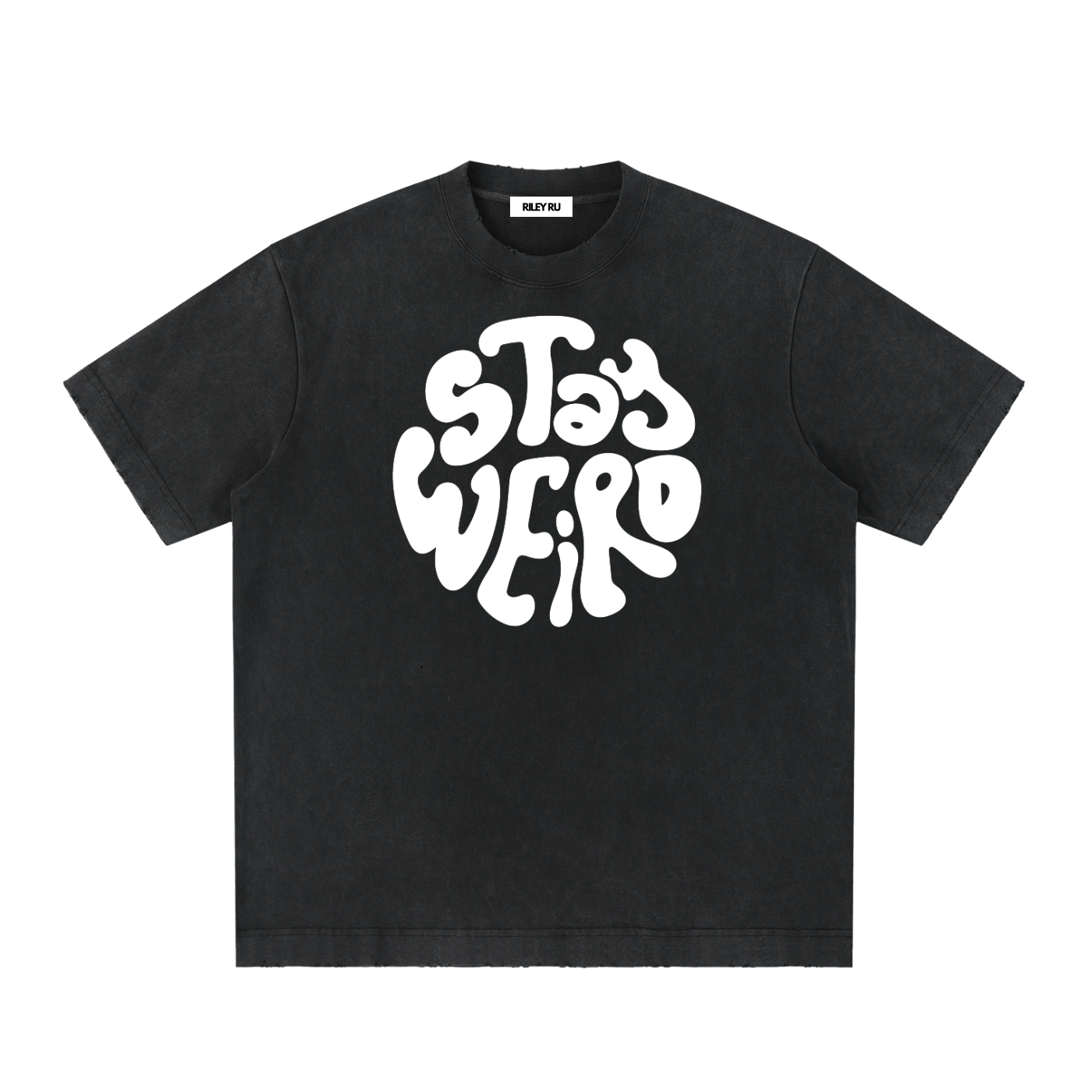 STAY WEIRD Unisex Heavyweight Vintage Washed Frayed T-Shirt
