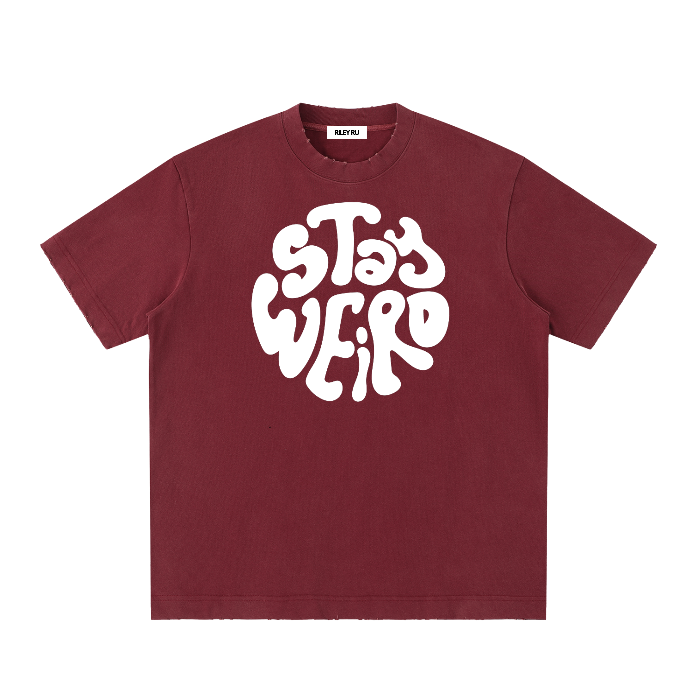 STAY WEIRD Unisex Heavyweight Vintage Washed Frayed T-Shirt
