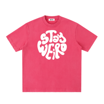 STAY WEIRD Unisex Heavyweight Vintage Washed Frayed T-Shirt