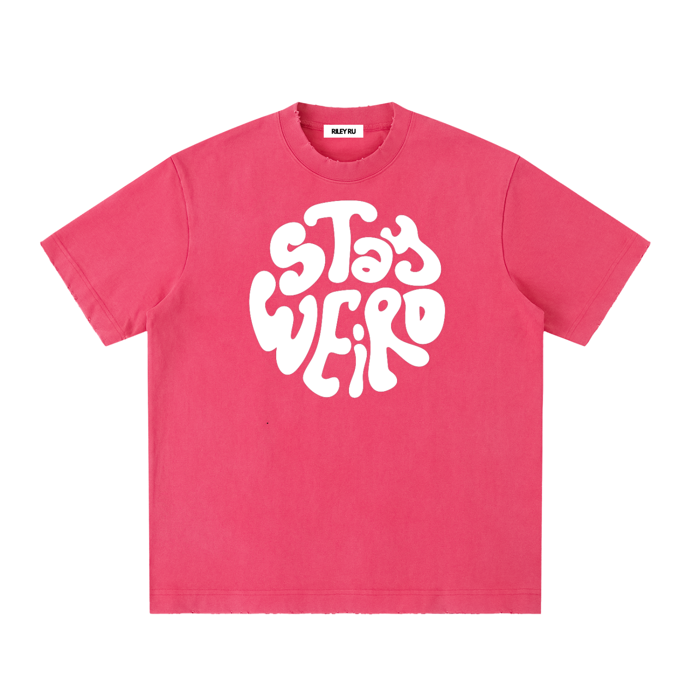 STAY WEIRD Unisex Heavyweight Vintage Washed Frayed T-Shirt