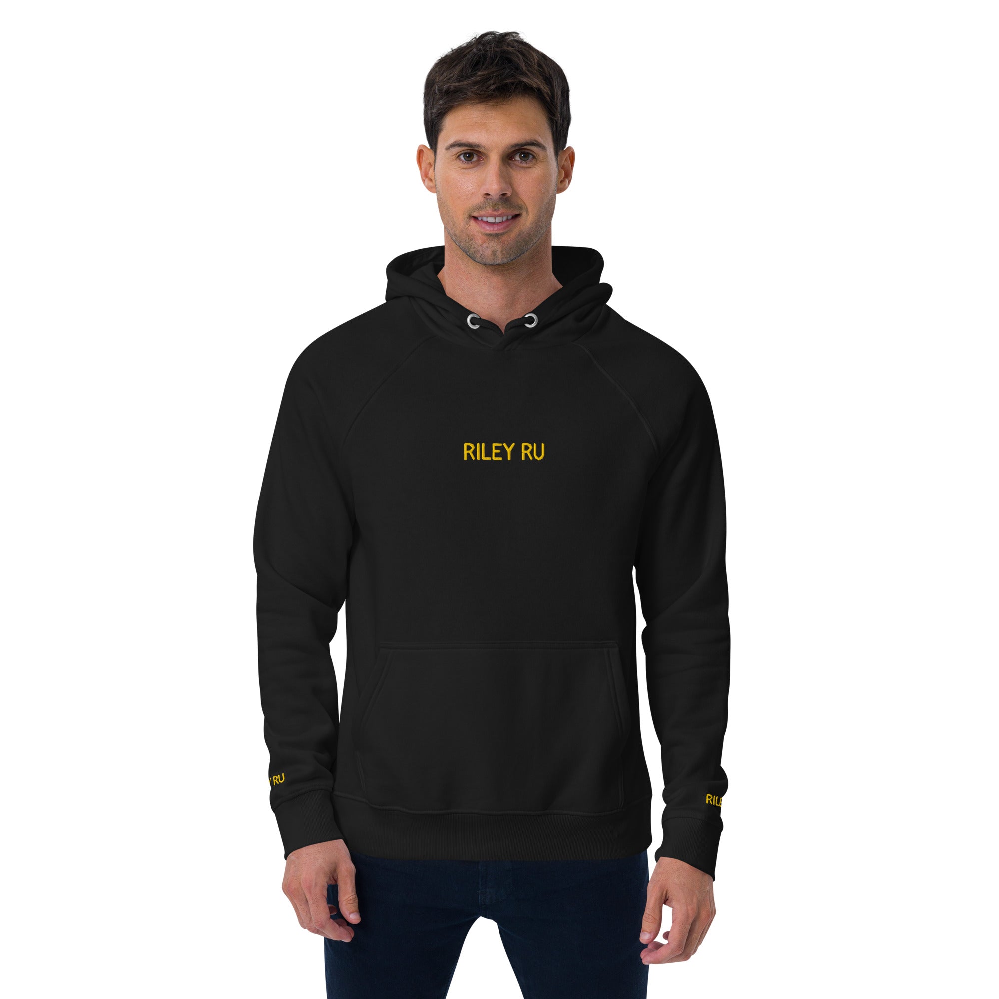RILEY RU Embroidered Logo Unisex Eco Raglan Hoodie
