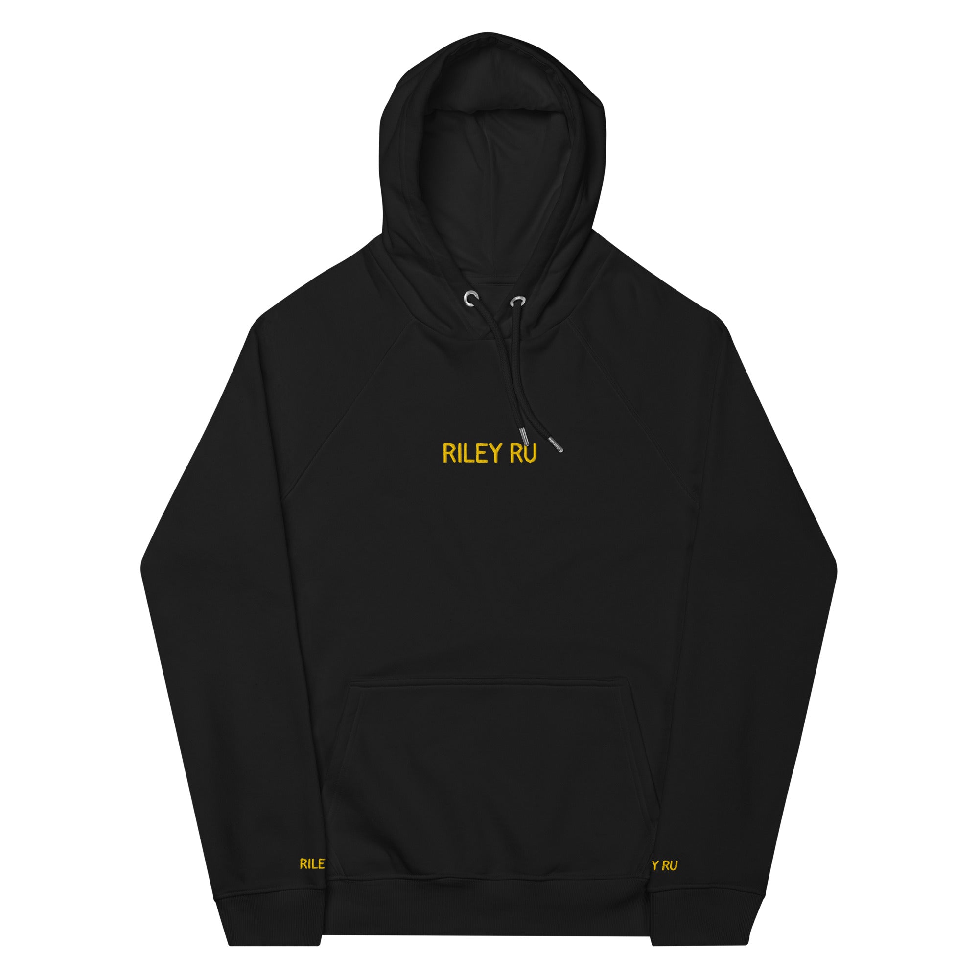 RILEY RU Embroidered Logo Unisex Eco Raglan Hoodie