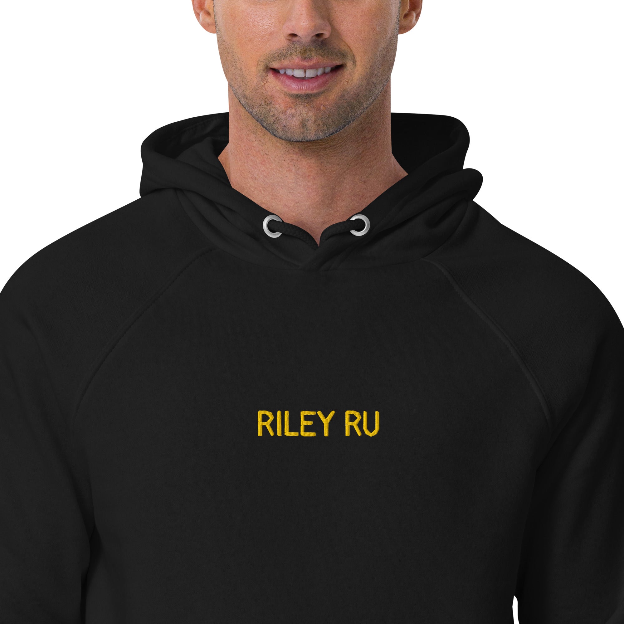 RILEY RU Embroidered Logo Unisex Eco Raglan Hoodie