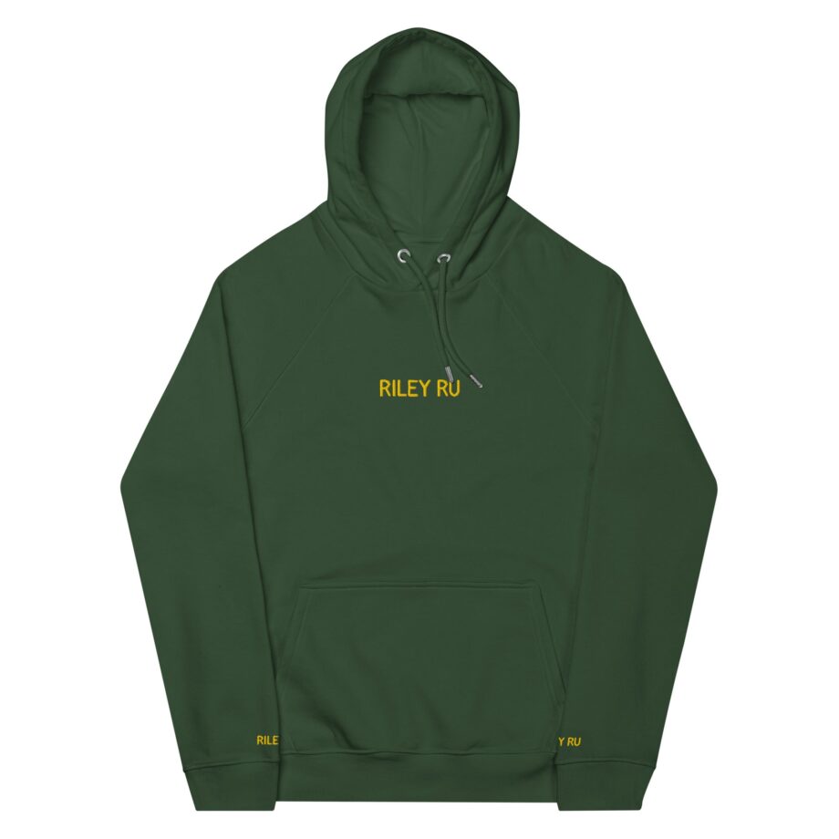 RILEY RU Embroidered Logo Unisex Eco Raglan Hoodie