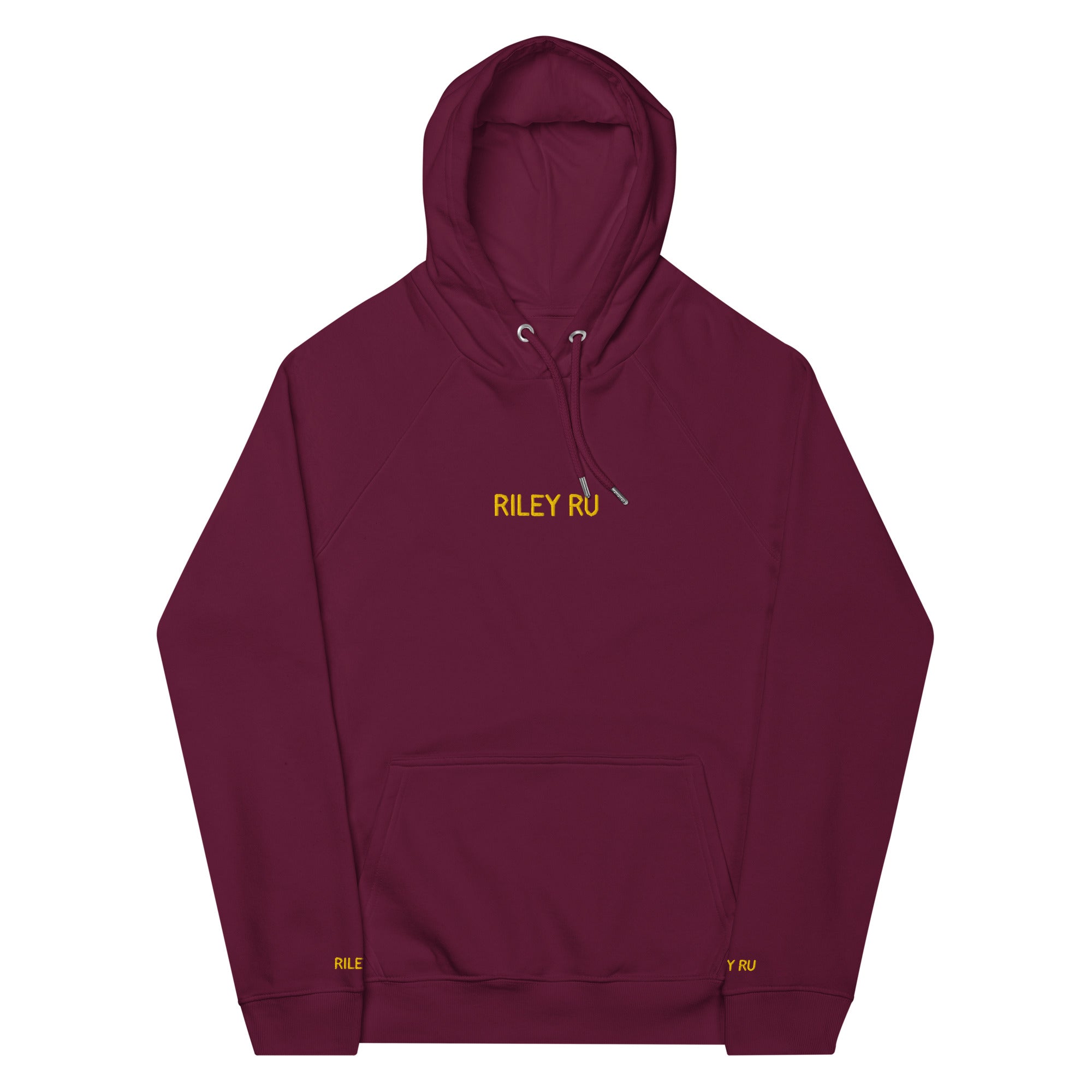RILEY RU Embroidered Logo Unisex Eco Raglan Hoodie