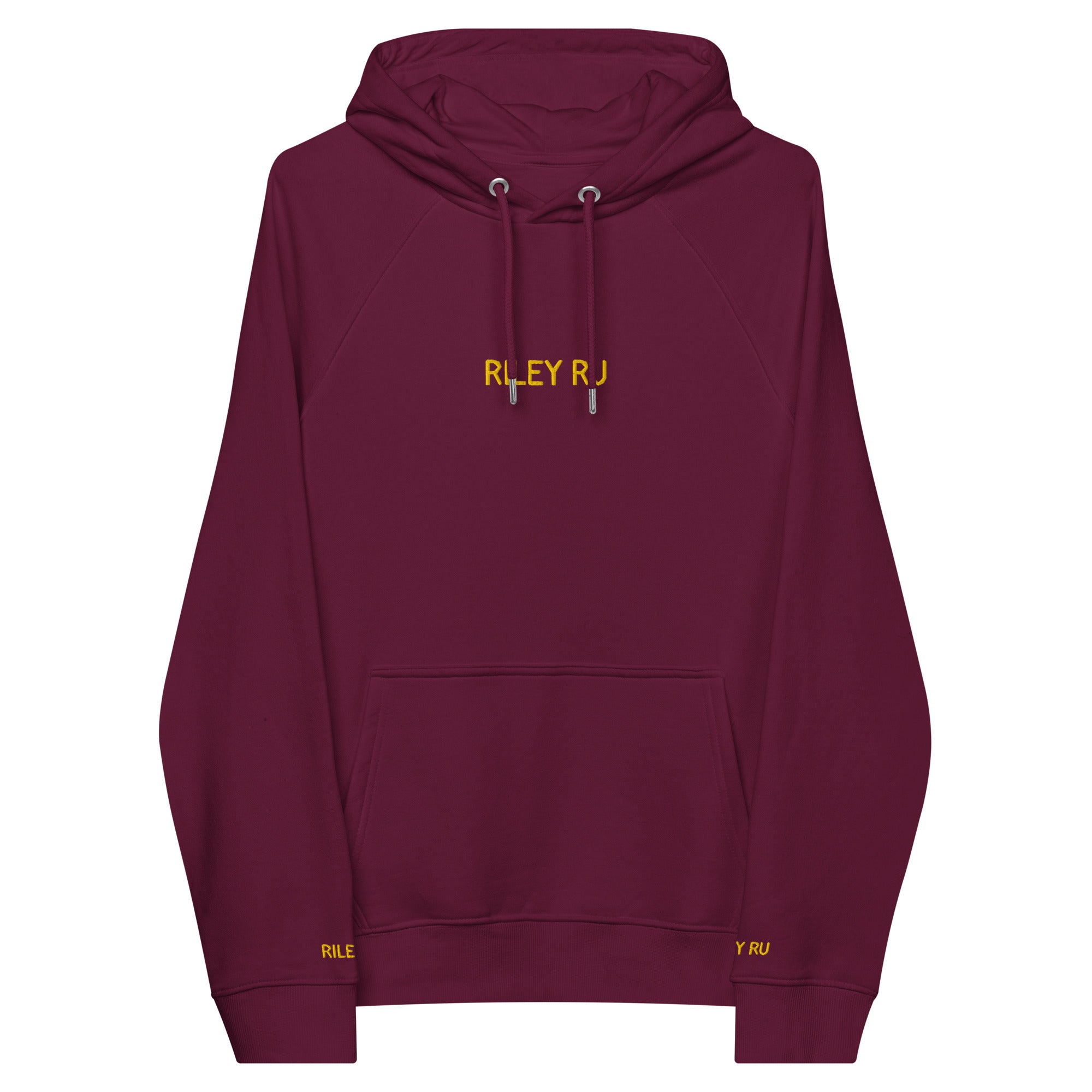 RILEY RU Embroidered Logo Unisex Eco Raglan Hoodie