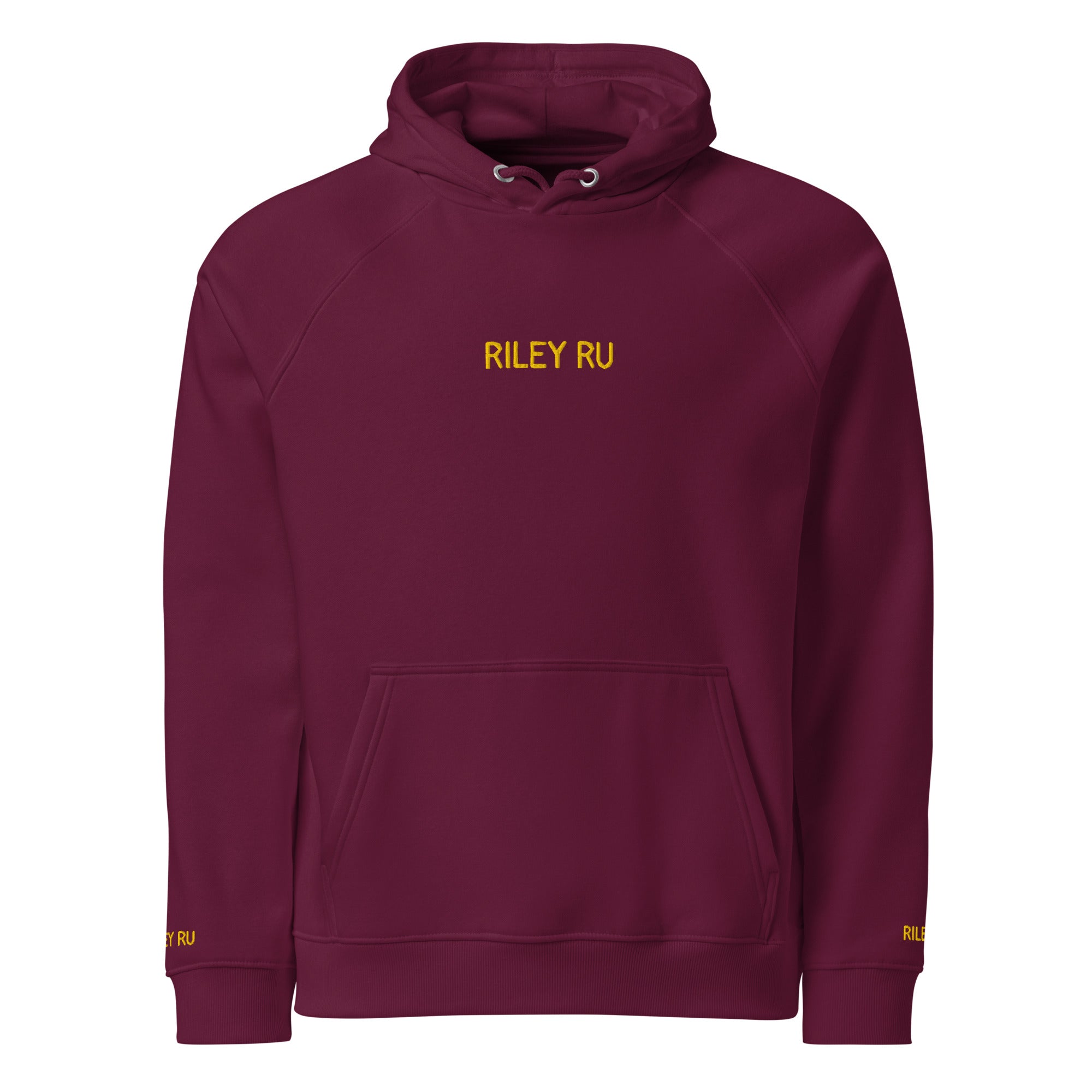 RILEY RU Embroidered Logo Unisex Eco Raglan Hoodie