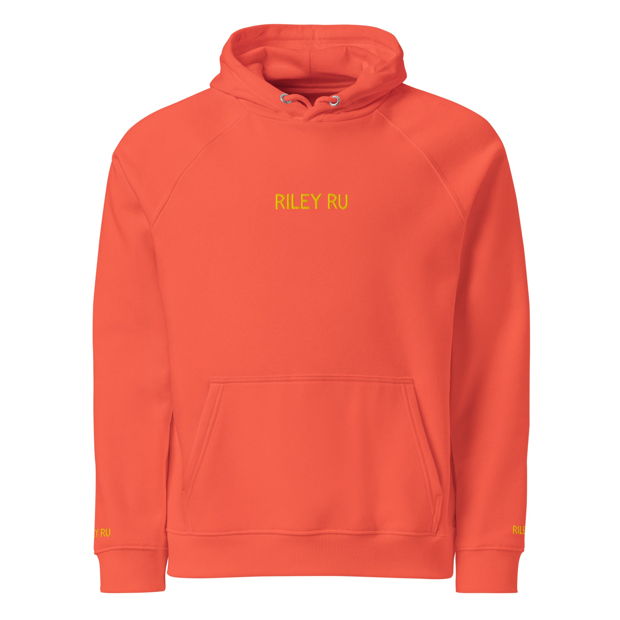 RILEY RU Embroidered Logo Unisex Eco Raglan Hoodie