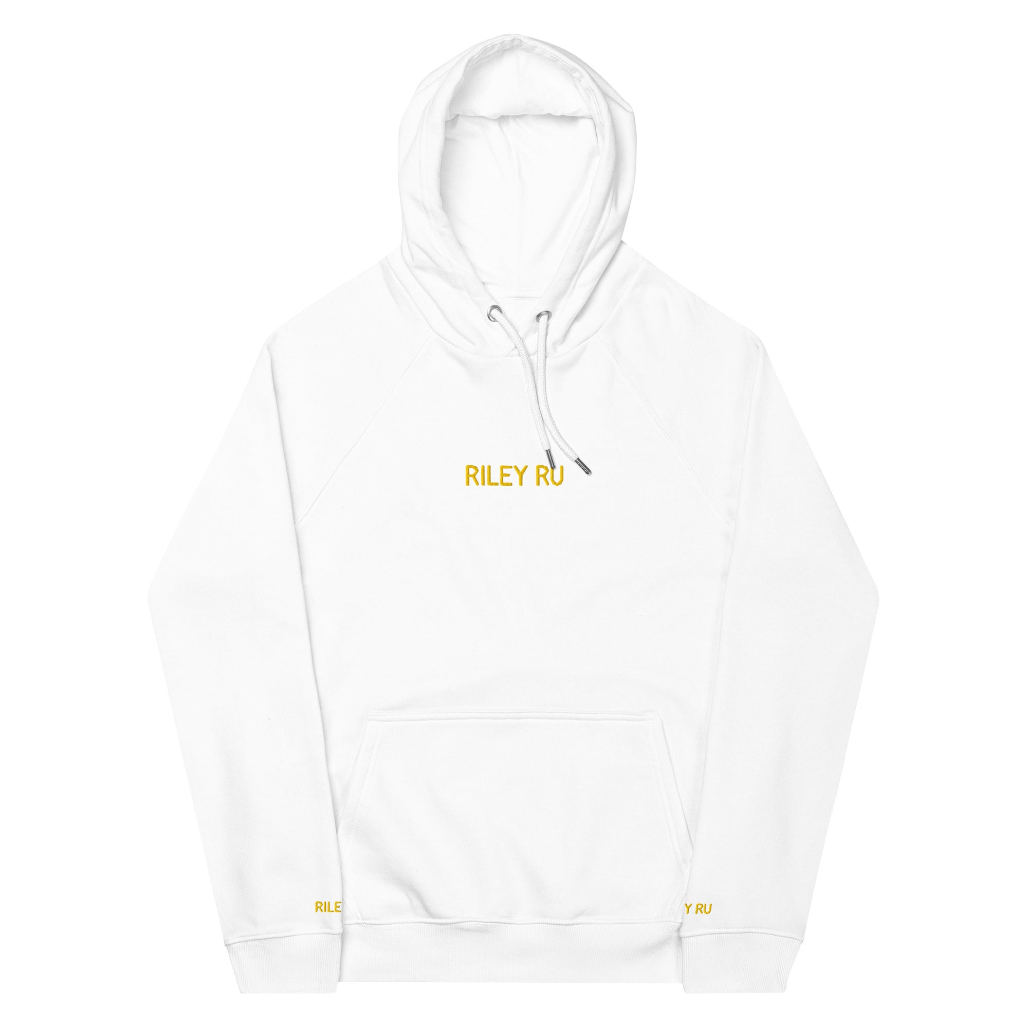 RILEY RU Embroidered Logo Unisex Eco Raglan Hoodie