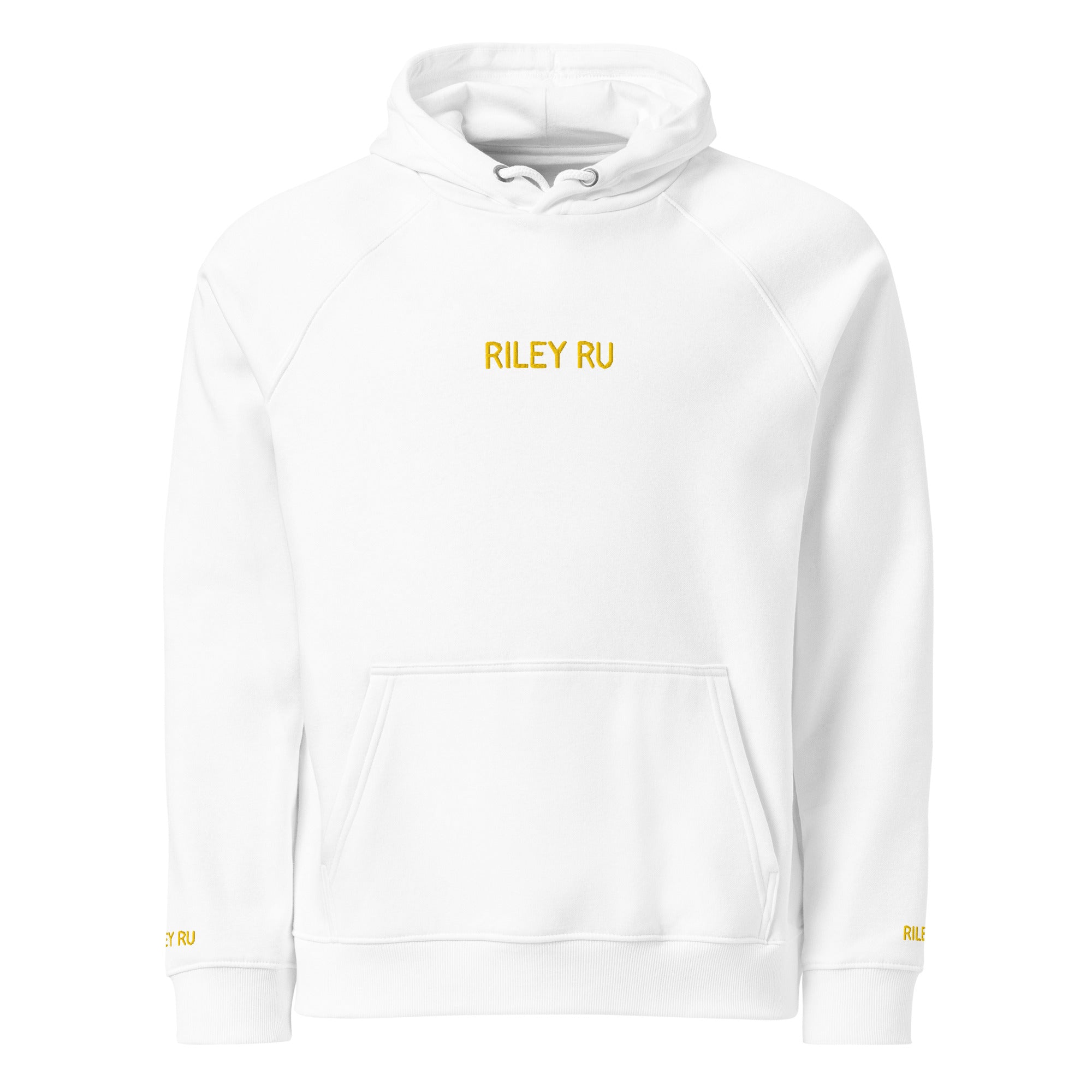RILEY RU Embroidered Logo Unisex Eco Raglan Hoodie