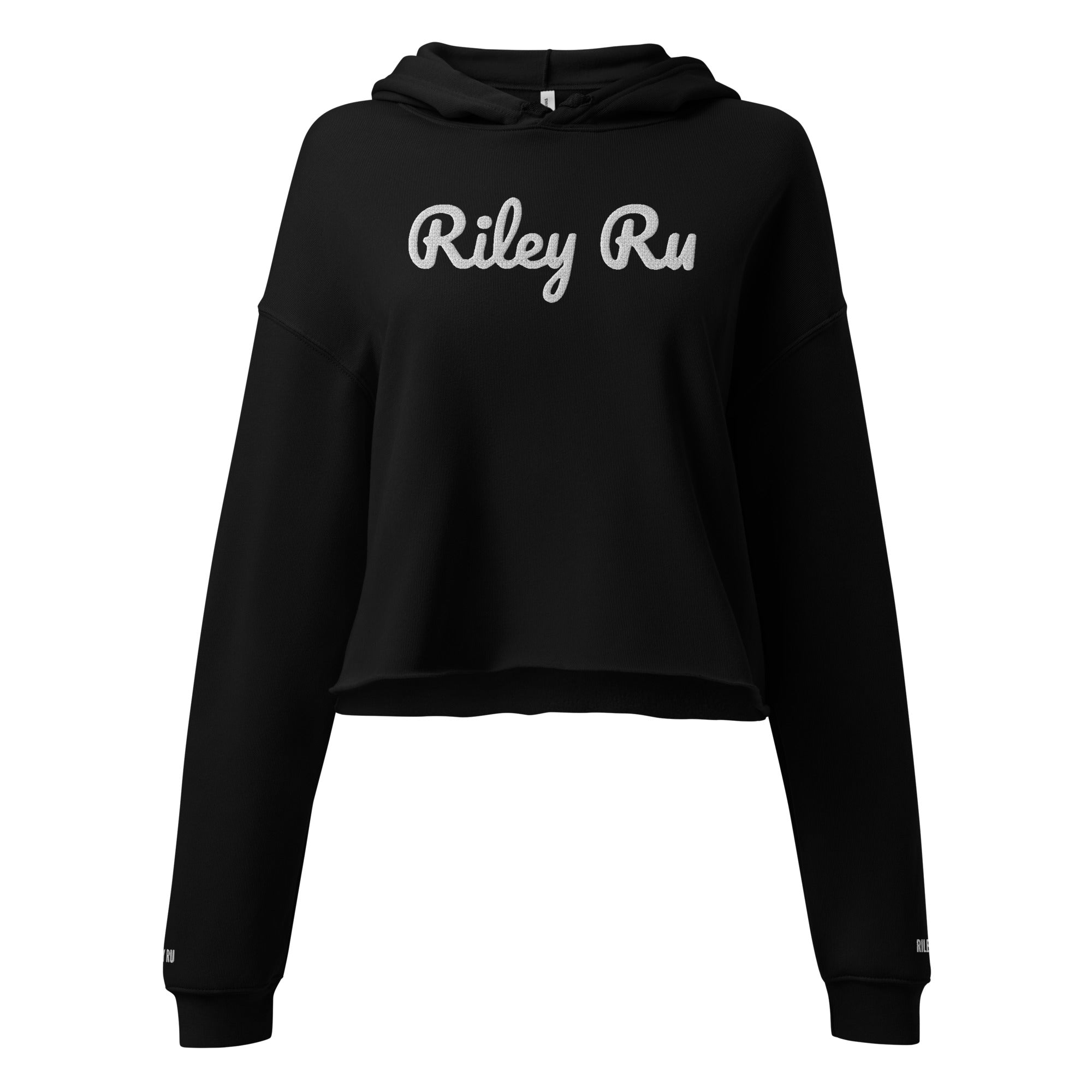 RILEY RU Embroidered Logo Cropped Hoodie Women's