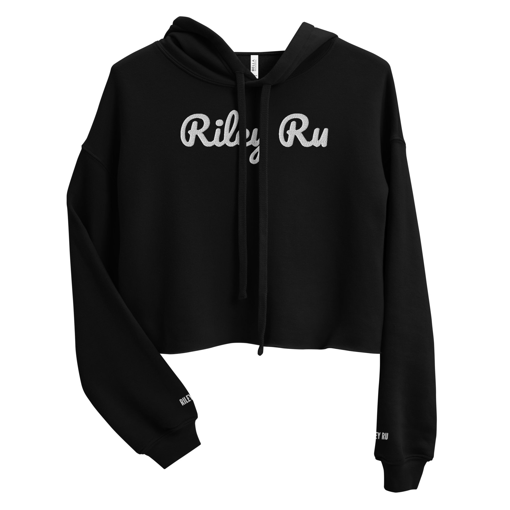 RILEY RU Embroidered Logo Cropped Hoodie Women's