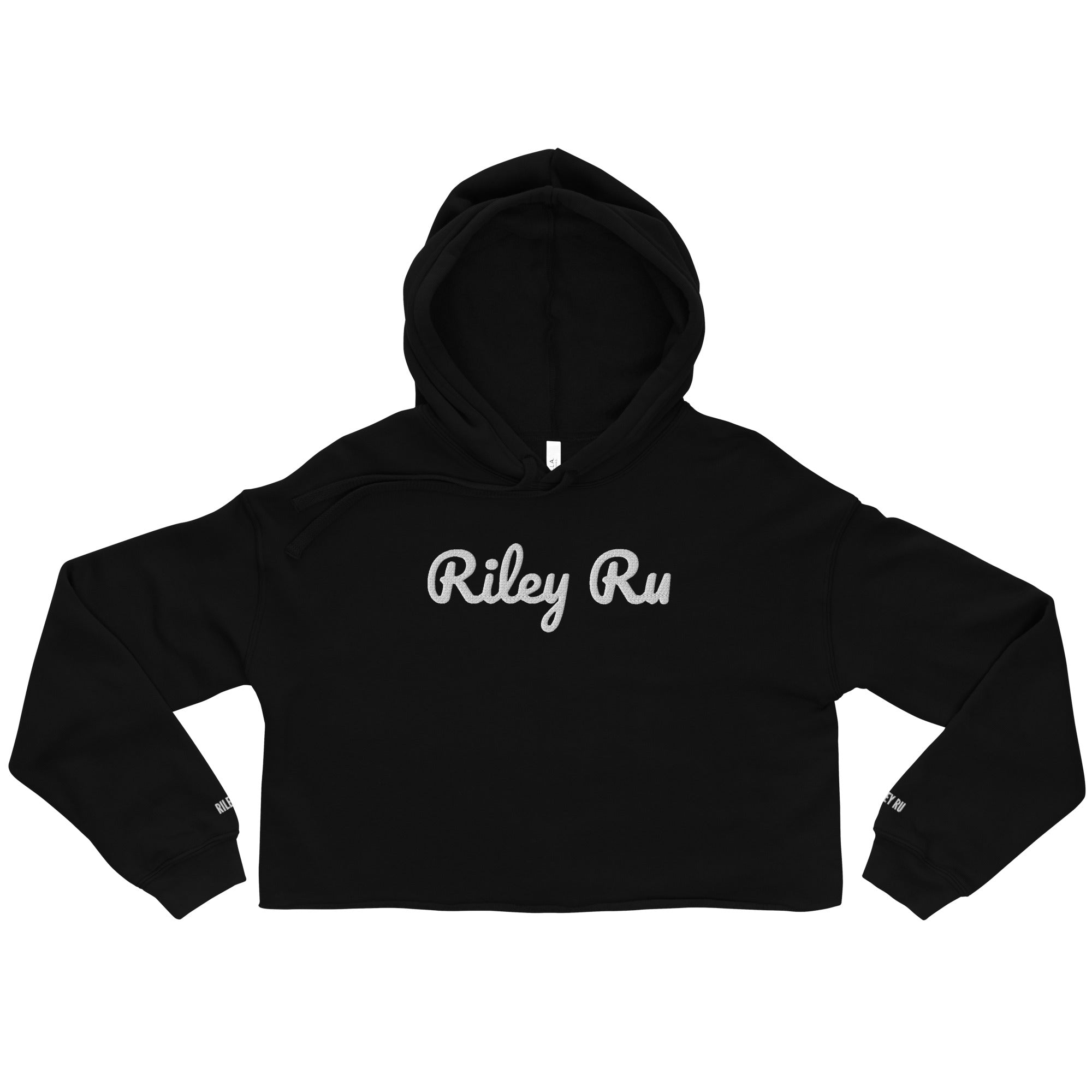 RILEY RU Embroidered Logo Cropped Hoodie Women's