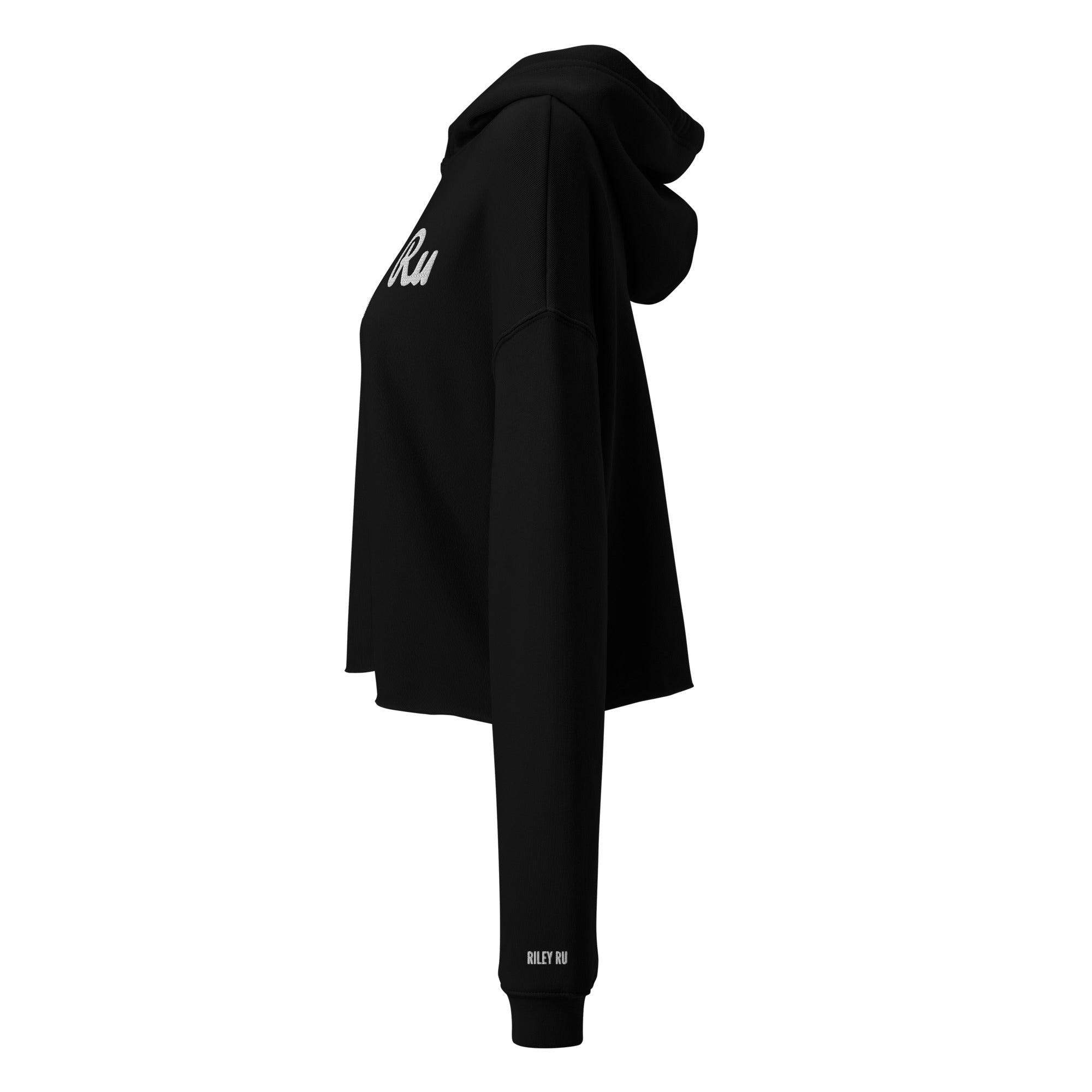 RILEY RU Embroidered Logo Cropped Hoodie Women's