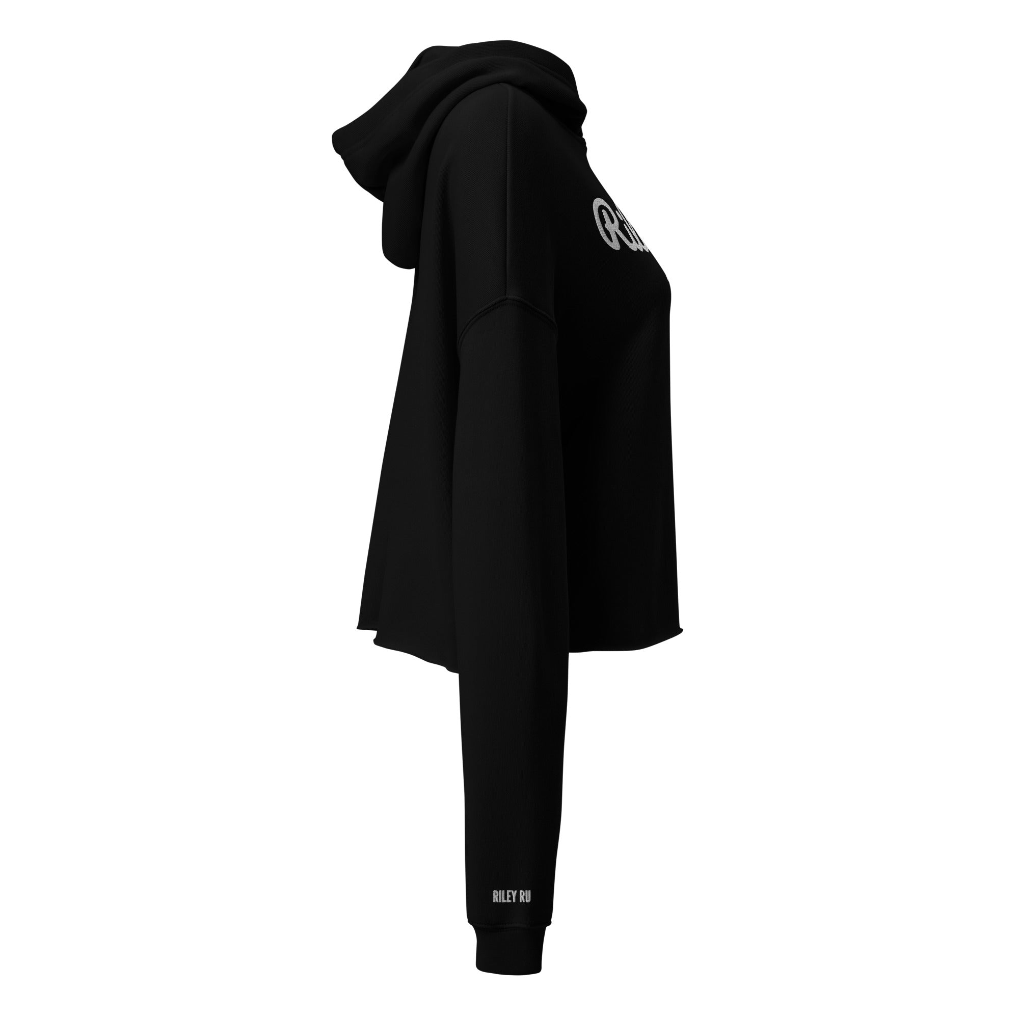 RILEY RU Embroidered Logo Cropped Hoodie Women's