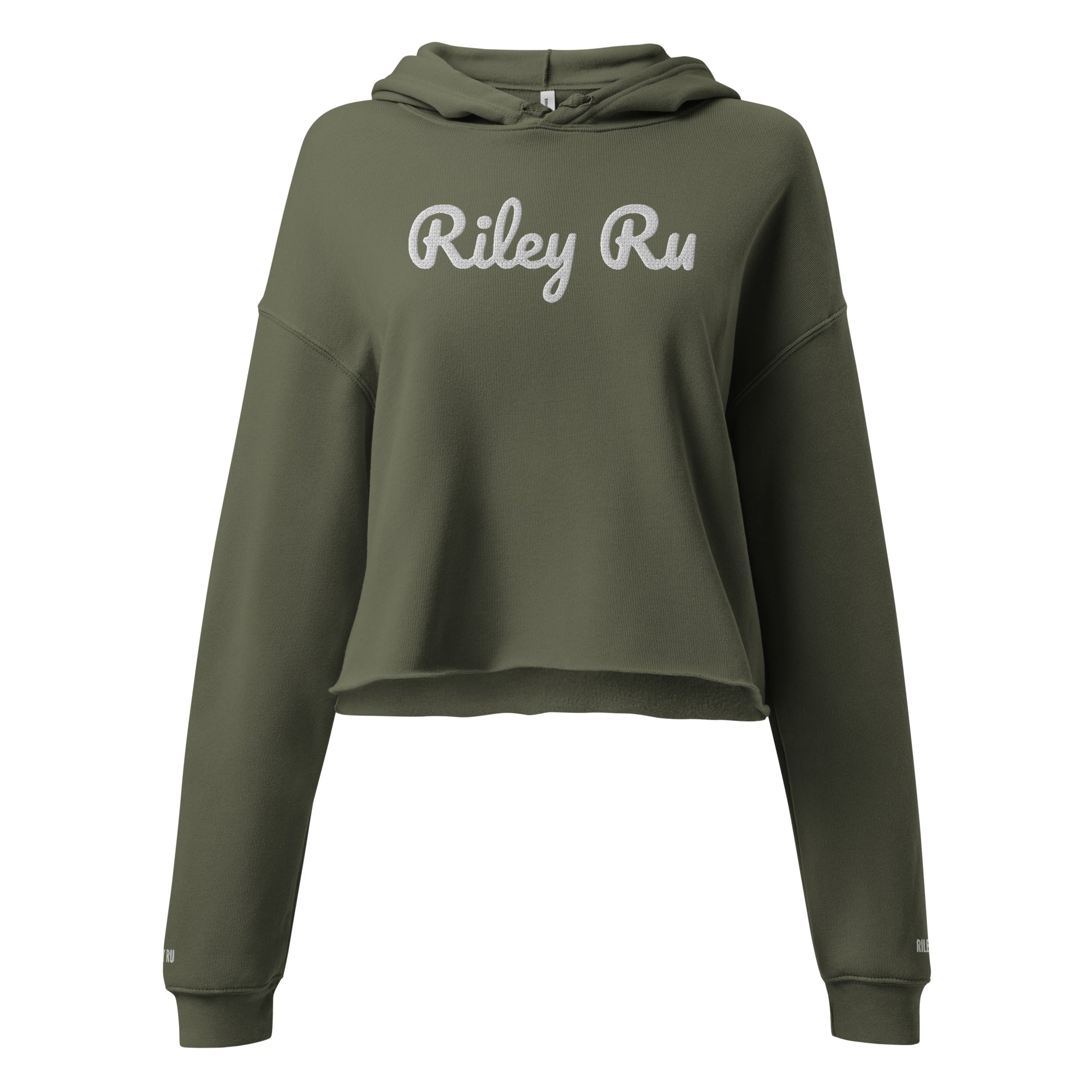 RILEY RU Embroidered Logo Cropped Hoodie Women's
