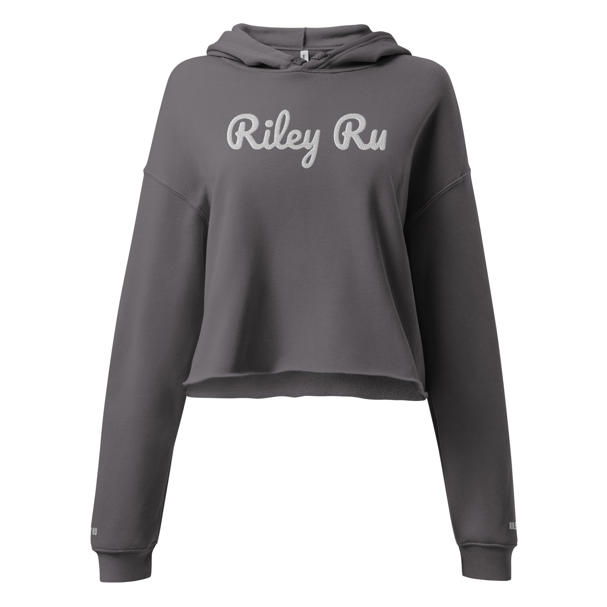 RILEY RU Embroidered Logo Cropped Hoodie Women's